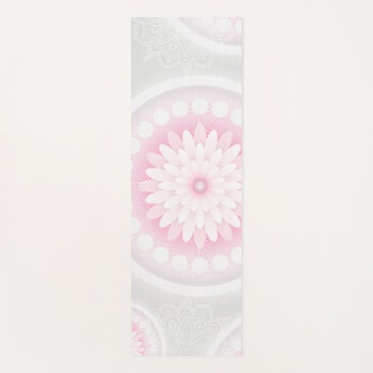 Roze en Witte Mandala Yoga Mat (Voorkant)