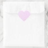 Roze en witte mander hart sticker (Tas)