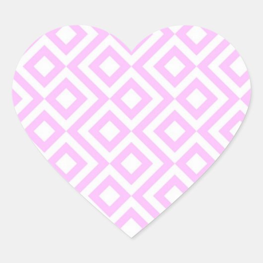 Roze en witte mander hart sticker (Voorkant)