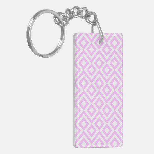 Roze en witte mander sleutelhanger (Voorkant Links)