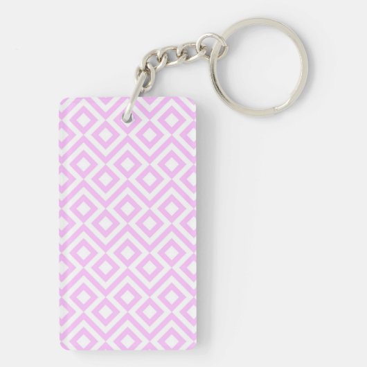 Roze en witte mander sleutelhanger (achterkant)