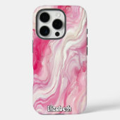 Roze en witte marmer Abstract Case-Mate iPhone Case (Achterkant)