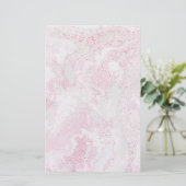 Roze en witte marmer briefpapier (Staand voorkant)