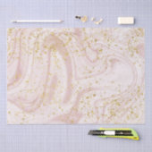 Roze en Witte Marmer Draai Goud Glitter Tissuepapier (Craft)