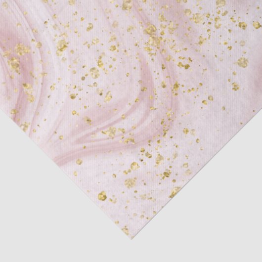 Roze en witte marmer Gold Glitter Tissuepapier (Detail)