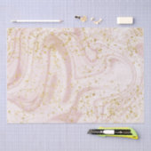 Roze en witte marmer Gold Glitter Tissuepapier (Craft)