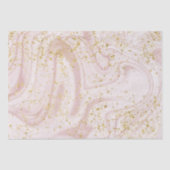 Roze en witte marmer Gold Glitter Tissuepapier (Voorkant)