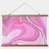 Roze en witte marmer hangend wandkleed (Voorkant)
