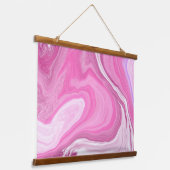 Roze en witte marmer hangend wandkleed (Gebogen)