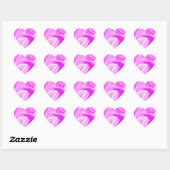 Roze en witte marmer hart sticker (Vel)