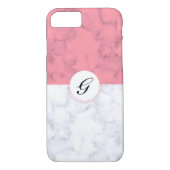 Roze en witte marmer met aangepaste Initiaal lette Case-Mate iPhone Case (Achterkant)