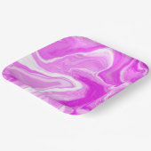 Roze en witte marmer papieren bordje (Gebogen)