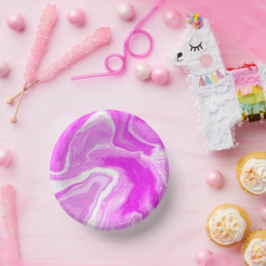 Roze en witte marmer papieren kommen (Feest)