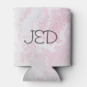 Roze en Witte Marmer Patroon Blikjeskoeler (Achterkant)