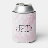 Roze en Witte Marmer Patroon Blikjeskoeler (Blikje Achterkant)