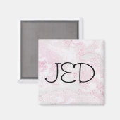 Roze en Witte Marmer Patroon Magneet (Voorkant / Achterkant)