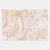Roze en witte marmer spiraal goud glitters inpakpapier vel (Voorkant 2)