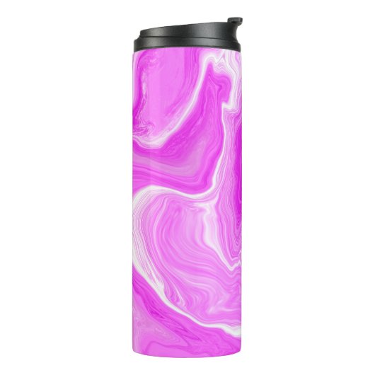 Roze en witte marmer thermosbeker (Gedraaid links)