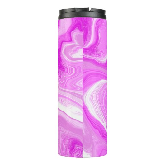 Roze en witte marmer thermosbeker (Achterkant)