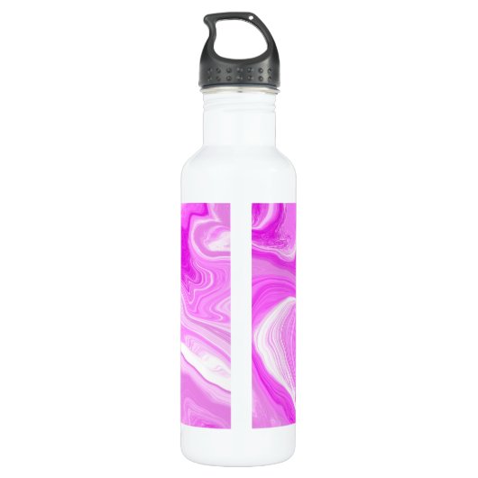 Roze en witte marmer waterfles  (Achterkant)