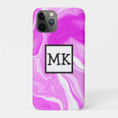 Roze en witte marmer zwemmen op maat Case-Mate iPhone case (Achterkant)