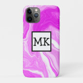Roze en witte marmer zwemmen op maat Case-Mate iPhone case (Achterkant)