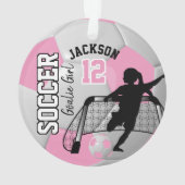Roze en witte marokker Goalie Girl Ornament (achterkant)
