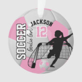 Roze en witte marokker Goalie Girl Ornament (voorkant)