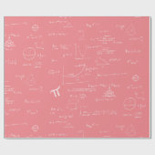 Roze en witte mathematische formules en vergelijki cadeaupapier (Vlak)