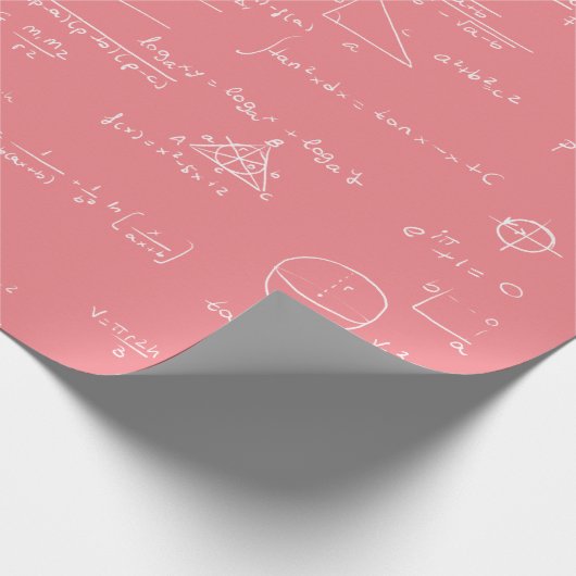 Roze en witte mathematische formules en vergelijki cadeaupapier (Hoek)