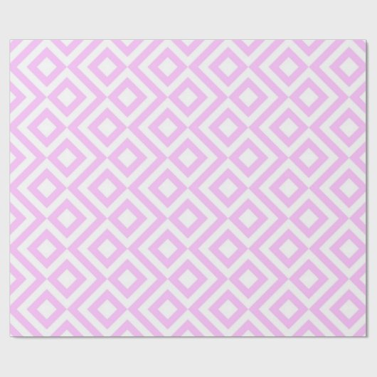 Roze en Witte Meander cadeauverpakking Cadeaupapier (Vlak)