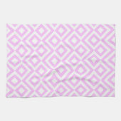 Roze en Witte Meander Theedoek (Horizontaal)