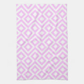 Roze en Witte Meander Theedoek (Verticaal)