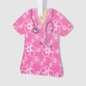 Roze en witte medische kruiden ornament (voorkant)