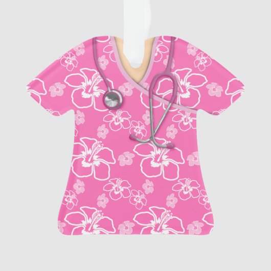 Roze en witte medische kruiden ornament (voorkant)
