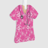 Roze en witte medische kruiden ornament (voorkant)