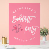 Roze en Witte Meidenavakantie Acryl Bord (Huwelijk)