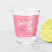 Roze en Witte Meisjesuitje Feest Shot Glas (Voorkant)