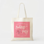 Roze en Witte Meisjesuitstap voor de Bruid Tote Bag (Voorkant)