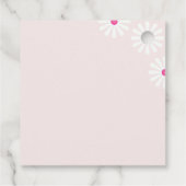 Roze en witte melkbloemen bedankjes labels (Achterkant)