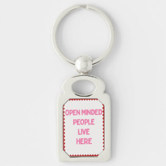 Roze en witte mensen met een open geest  sleutelhanger