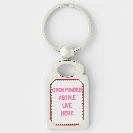 Roze en witte mensen met een open geest  sleutelhanger (Voorkant)