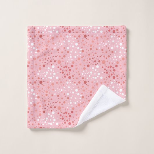 Roze en witte, middeleeuwse, oude, moderne uitbars bad handdoek (Wasdoekje)