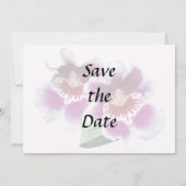 Roze en witte miltoniopsis orchideeën save the date (Achterkant)