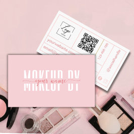 Roze en witte minimale bedrijfskaart visitekaartje