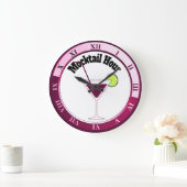 Roze en witte mocktail-urbankklok grote klok (Huis)