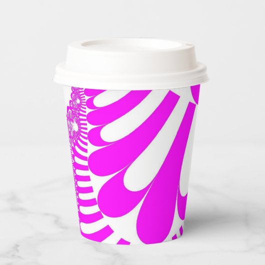 Roze en witte mod papieren bekers (Voorkant)