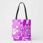 Roze en witte mod tote bag (Voorkant)