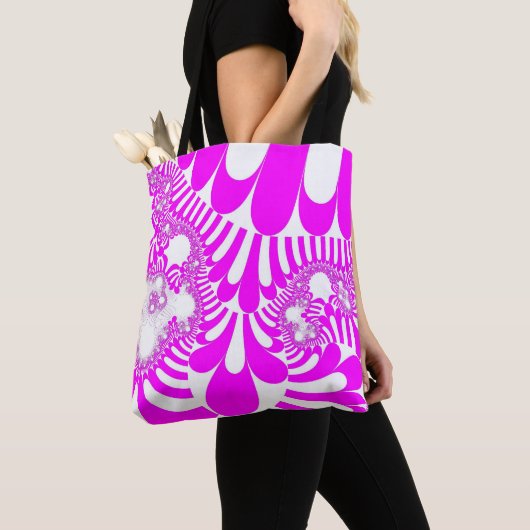 Roze en witte mod tote bag (Dichtbij)