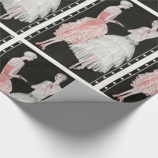 roze en witte Mode Cadeaupapier (Hoek)